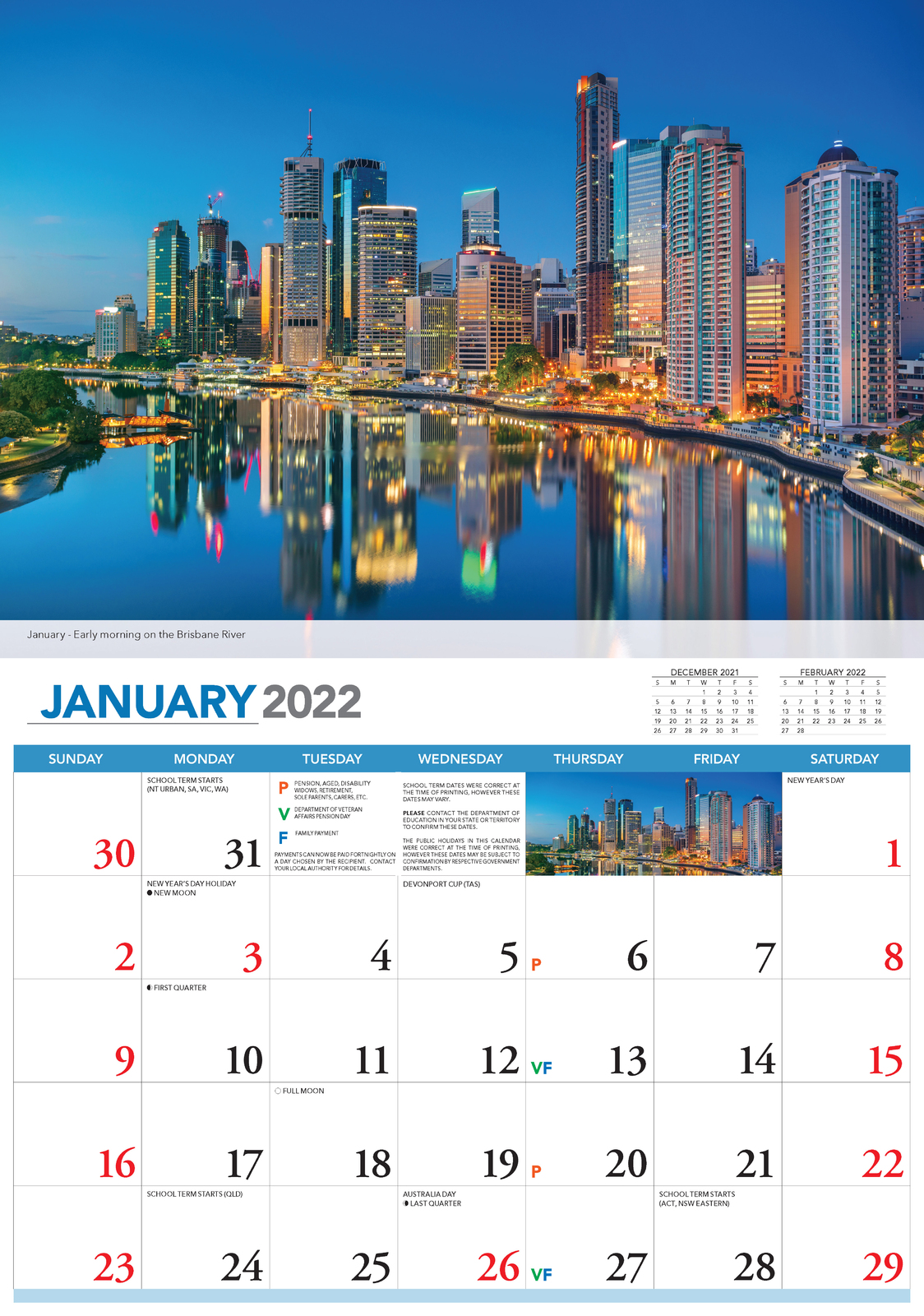Brisbane 2022 Calendar