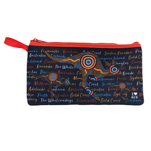 Navy Aboriginal Art Pencil Case