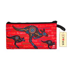 Red Aboriginal Art Pencil Case