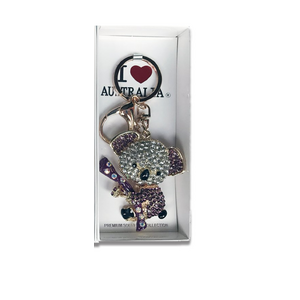 Sparkling Purple Gold Koala - Premium Keyring