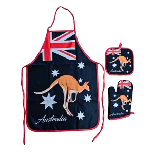 Apron, Mitten & Pot Holder Set - Australian Flag Kangaroo