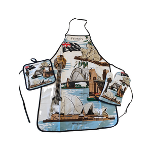 Apron, Mitten & Pot Holder Set - Sydney Harbour