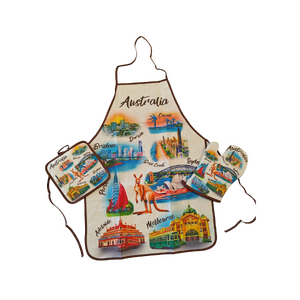 Apron, Mitten & Pot Holder Set - Australian Cities