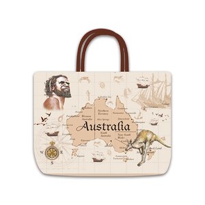 Large Shopping Bag - Vintage Australian Map 