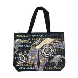 Large Shopping Bag - Aboriginal Design [Colour: Black]