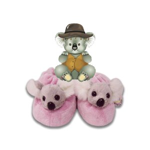 Pink Koala Baby Booties