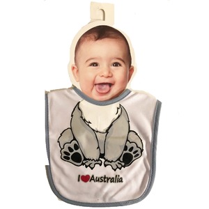 I Love Australia Koala Baby Bib - White