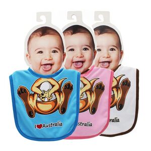 I Love Australia Kangaroo Baby Bib