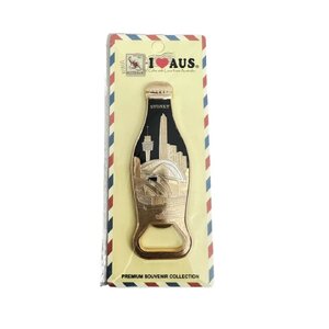 Sydney Skyline Bottle Opener Magnet - Black & Gold