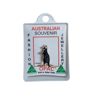 Kangaroo Standing Opal Brooch - Australian Made
