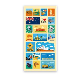 Aussie Icons Australia Beach Towel