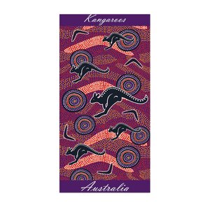 Purple Aboriginal Art Beach Towel
