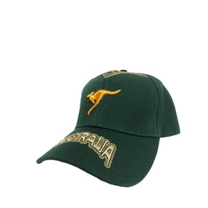 Green & Gold Cap with Jumping Kangaroo