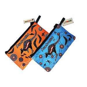 Orange or Blue Aboriginal Art Pencil Case