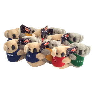 Cling-on Koalas with Vest & Australian Flag 12 Pack