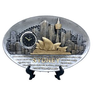 Sydney Resin Plate with Clock - Silver