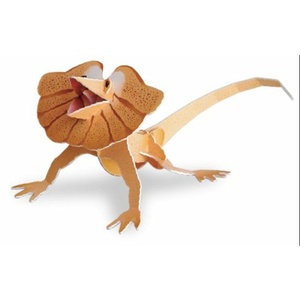 Frilled Neck Lizard Doodat Pop-Up 3D Construction Postcard