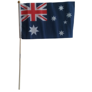 Australian Flag on with Wooden Sticks 