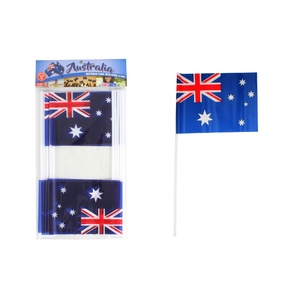 Australian Flag on Plastic Stick - 10 Pack