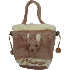 Plush Kangaroo Hand Bag - Small