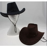 Outback Style Hat - Mock Suede - Black