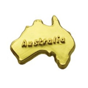 Australian Map Gold Hat Pin - 4 Pack