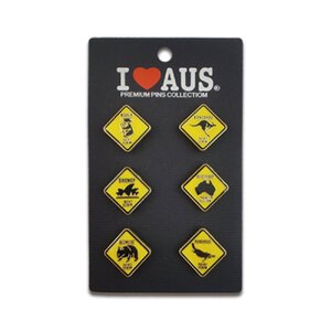Australian Roadsign Hat Pins - 6 Pack