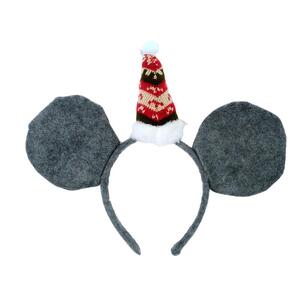 Headband Koala Ears & Santa Hat - Grey