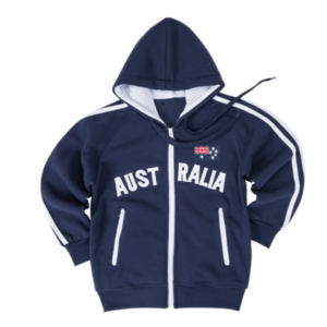 Australia With Small Flag Hoodie with Zip