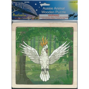 SULPHUR CRESTED COCKATOO WOODEN JIGSAW PUZZLE