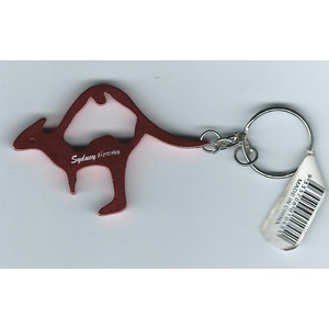 Metal Red Kangaroo Cut-out Keyring/Bottle Opener