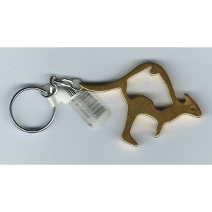 Metal Yellow Kangaroo Cut-out Keyring/Bottle Opener