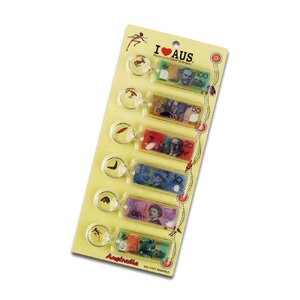 Australian Money Keyring - 6 Pack