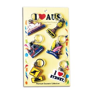 Sydney Rubber Keyring - 6 Pack