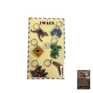Aboriginal Art Assorted Keyrings - 6 Pack