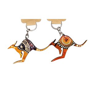 Wooden Kangaroo Keyring