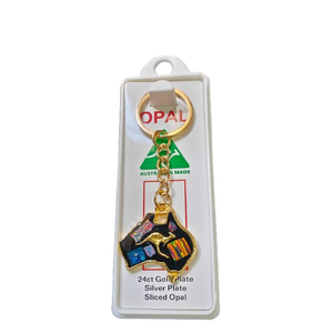Australian Opal Map With Kangaroo Keyring