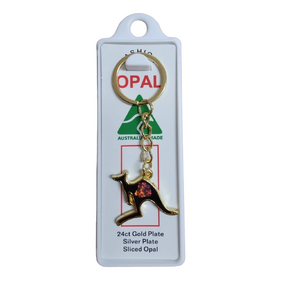 Kangaroo Opal Keyring - Australian Made