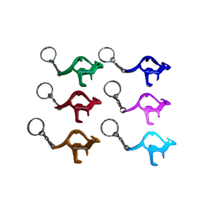 Metal Kangaroo Cut-out Keyring/Bottle Opener - Dark Blue