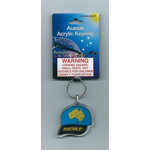 Australian Map On Cap Keyring