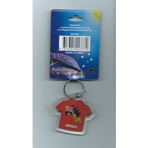 Australian Map On T-Shirt Keyring
