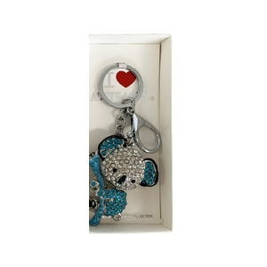 Sparkling Blue Silver Koala - Premium Keyring