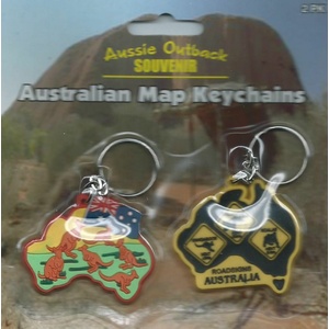 Australian Map Keyring No. 1 - 2 Pack