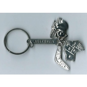 Koala, Map & Boomerang Keyring All in 1 - Silver