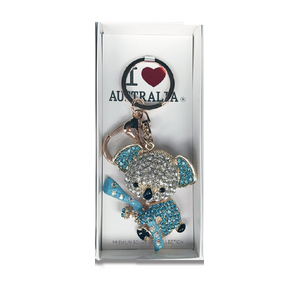 Sparkling Blue Gold Koala - Premium Keyring
