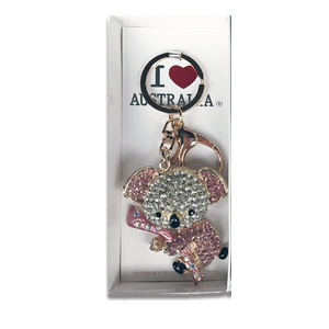 Sparkling Pink Gold Koala - Premium Keyring
