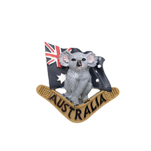 Koala on Boom With Flag - Magnet