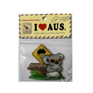 Cool Koala with Road Sign - Magnet