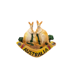 Kangaroo Family on Boomerang - Magnet 