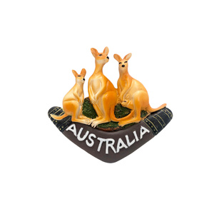 Three Kangaroos on Boomerang - Magnet 